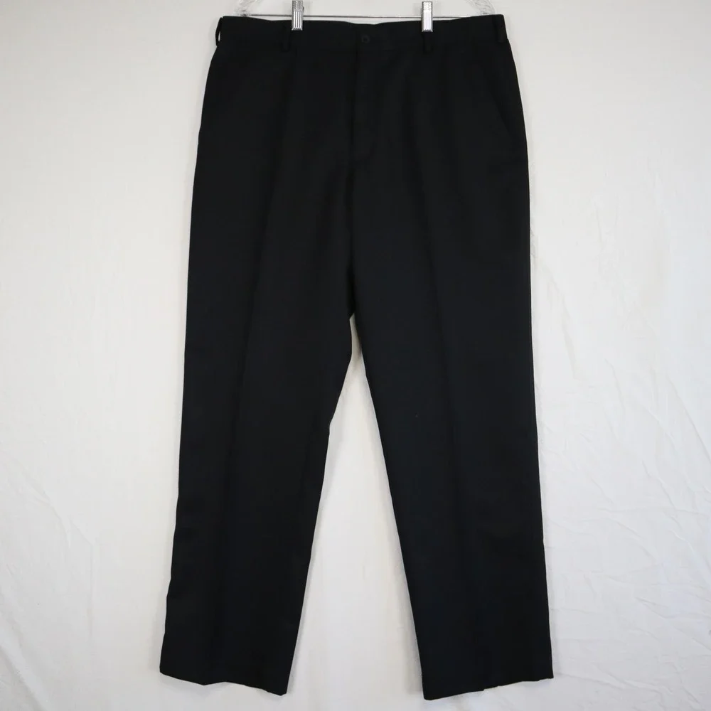Nike Golf Pants Mens 36x32 Dri-Fit Performance Chino Slacks Flat Front Black‎